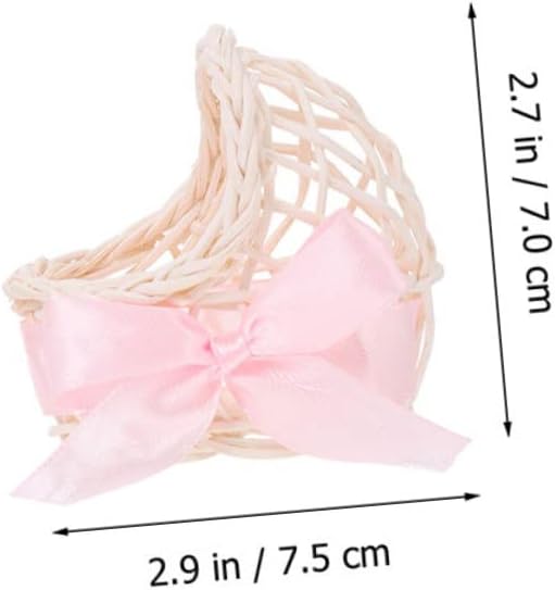 Hemoton 6pcs Mini Wicker Baskets for Doll House Decor