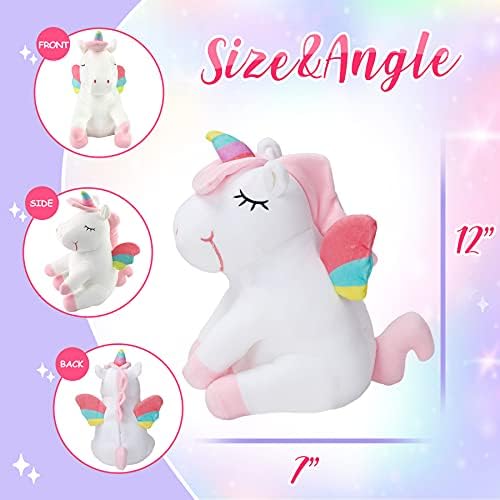 Athoinsu 12 Glowing Unicorn Plush Toy with LED Night Light