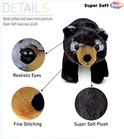 Puzzled DolliBu Standing Black Bear Plush Toy - 11 Inch
