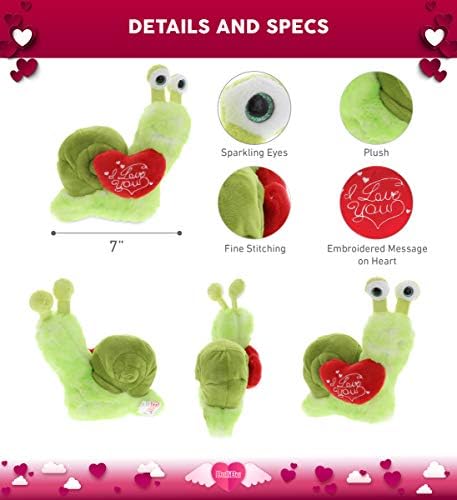 DolliBu I Love You Valentine Green Snail Plush Toy