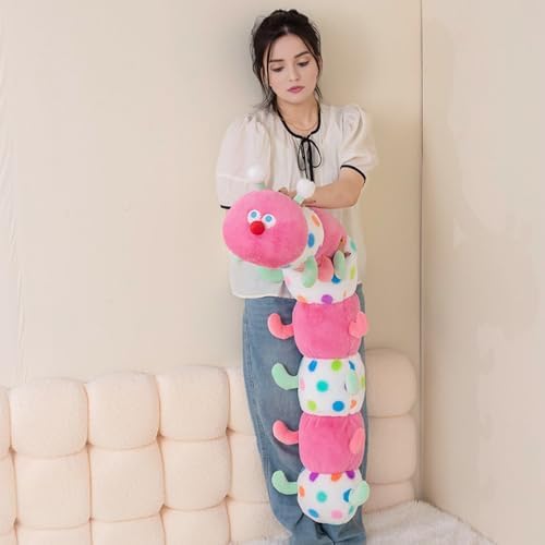 CASAGOOD 354 Inch Caterpillar Plush Stuffed Animal Pillow Pink