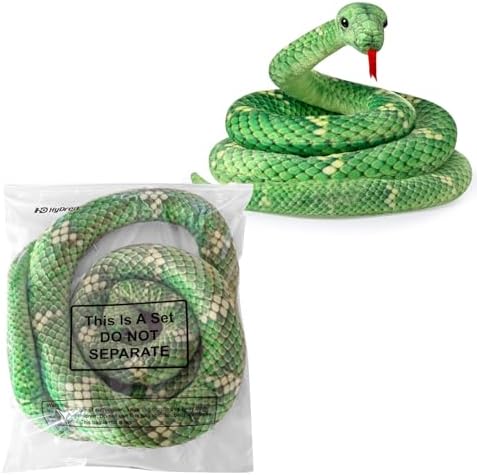 HyDren Realistic Giant Plush Snake Toy Green