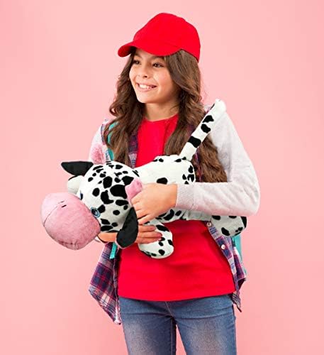 DolliBu Plush Cow Pillow - 27 Inch Big Hugging Toy