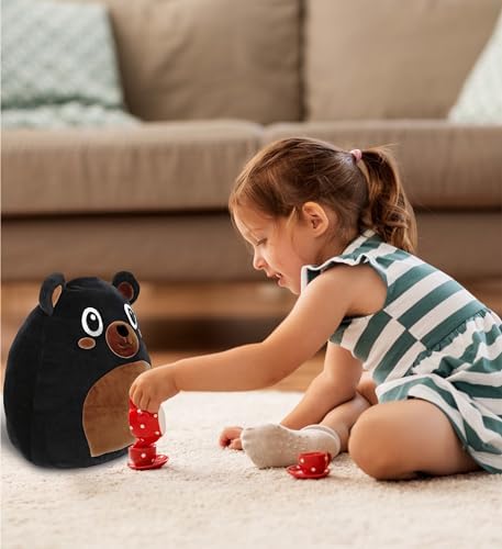 DolliBu Snug-Mooshies Black Bear Plush Toy - 10 Inch