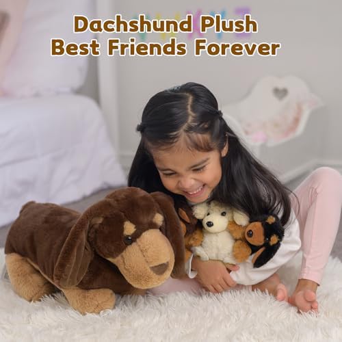 Muiteiur 18 Dachshund Plush Set 4-Pack Cuddly Dog Toys