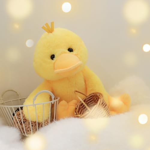 Apricot Lamb Fluffy Yellow Duck Plush Toy for Kids