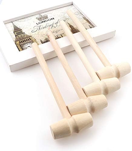 30Pcs Miniature Wooden Hammer for DIY and Seafood Shelling