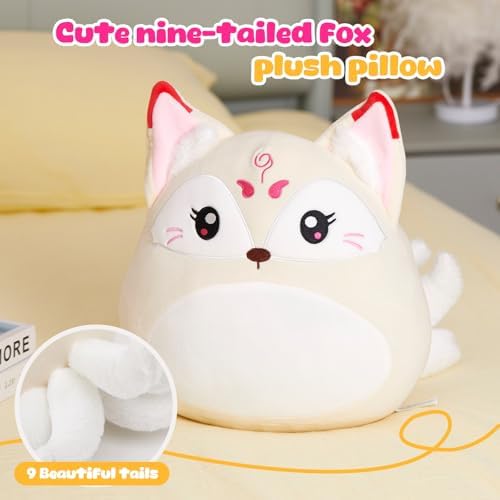 WEWILL 12-Inch Nine-Tailed Fox Plush Pillow