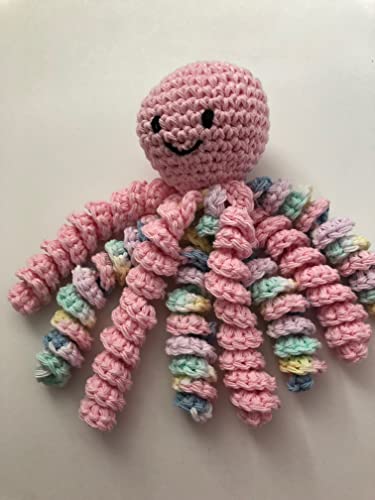 Pink Crochet Octopus Baby Toy for Preemies