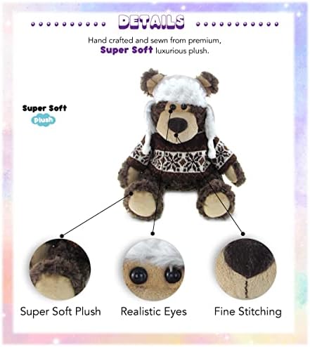 Puzzled DolliBu Plush Grizzly Bear with Hat Sweater
