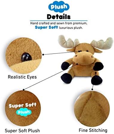 DolliBu Plush Moose Stuffed Animal - 6 Inches