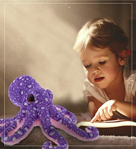 DolliBu Wild Stuffed Animal Purple Octopus 12 in