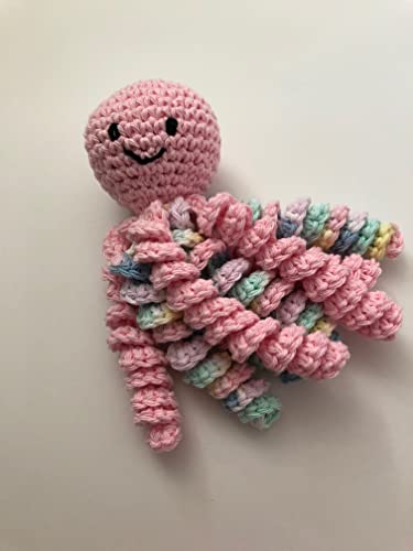 Pink Crochet Octopus Baby Toy for Preemies