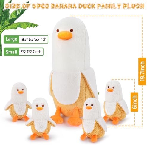 Auspicious Beginning 5-Piece Banana Duck Plush Set