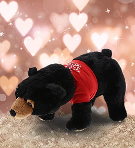 DolliBu I Love You Valentine Plush Black Bear - 16 Inches