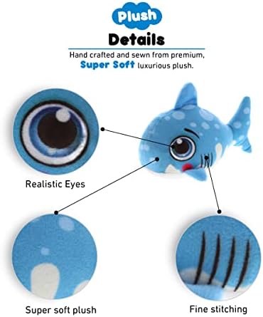 DolliBu Blue Shark Plush Toy 55 Inch Huggable Stuffed Animal 1