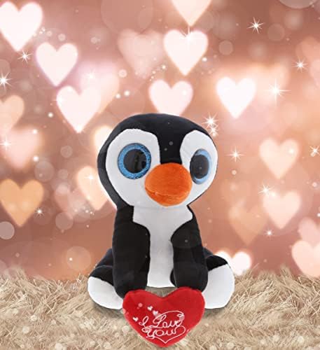 DolliBu I Love You Valentine Penguin Plush - 8 Inch