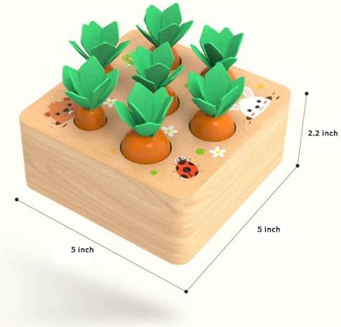 Ancaixin Wooden Carrot Harvest Toy for 6-12 Month Babies