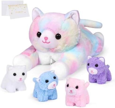 PLYFOU 5-Piece Cat Plush Set for Kids