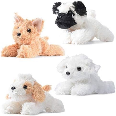 PREXTEX Stuffed Puppies Set of 4 6 Inch Plush Toys for Kids