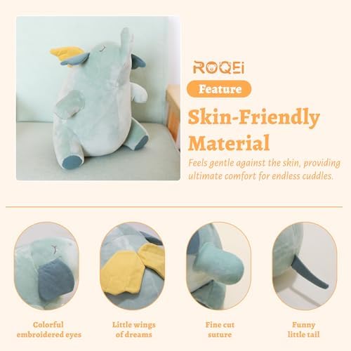 Roqei Adorable Elephant Plush Pillow 13 Huggable Stuffed Animal