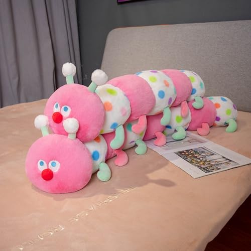 CASAGOOD 354 Inch Caterpillar Plush Stuffed Animal Pillow Pink