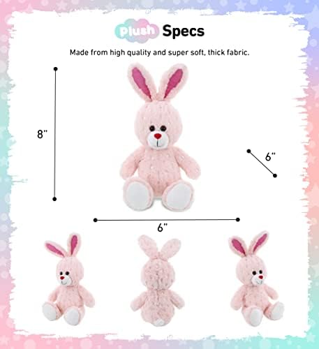 DolliBu Rose Gold Bunny Plush Toy 8 Inches