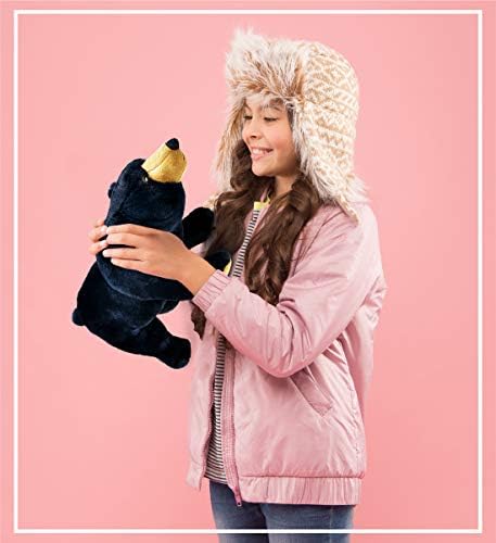 DolliBu Plush Black Bear - 16 Inches Huggable Toy