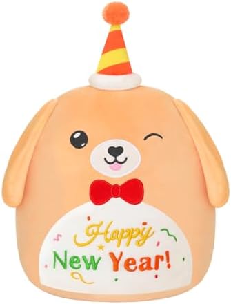 SQEQE Happy New Year Dog Plush Toy 10 Inch