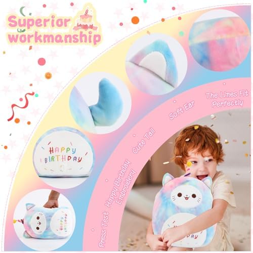 ForYoung 12 Happy Birthday Cat Plush Pillow 1