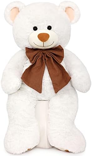 MorisMos 40 Inch White Teddy Bear Plush Toy