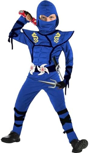 SATKULL Kids Ninja Costume Set Halloween Cosplay with Accessories