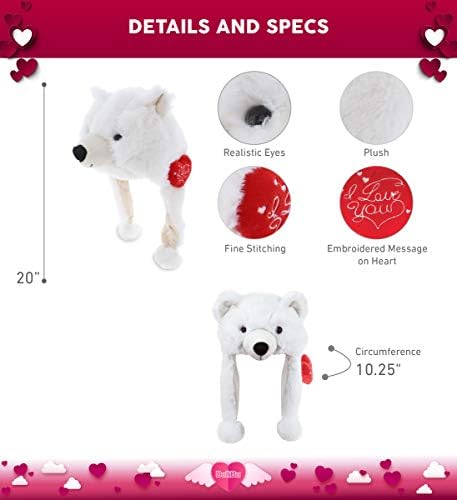 DolliBu I Love You Polar Bear Hat - 16 Inches