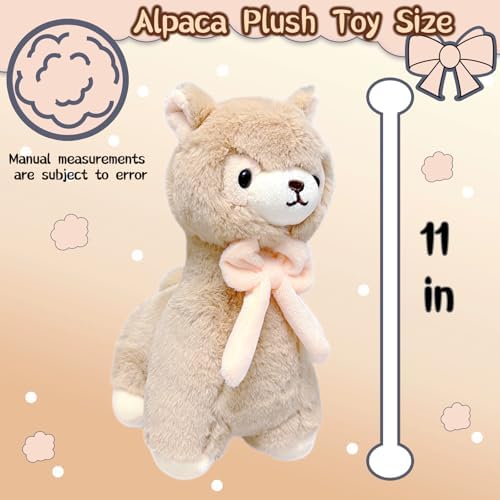 NuomiYue Brown Alpaca Plush Toy - Cute 11 Inch Llama Stuffed Animal