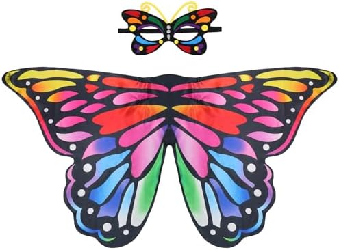 Creatoy Toddler Butterfly Costume for Girls with Rainbow Masks