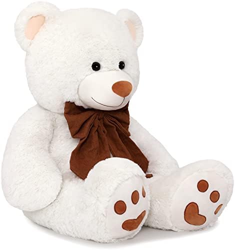 MorisMos 40 Inch White Teddy Bear Plush Toy