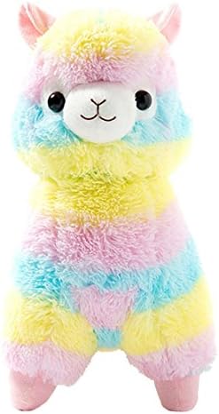 AngelGift Cuddly Llama Plush Toy 7 Rainbow Stuffed Animal