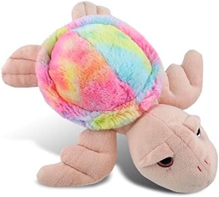 DolliBu Rainbow Pink Sea Turtle Plush Toy