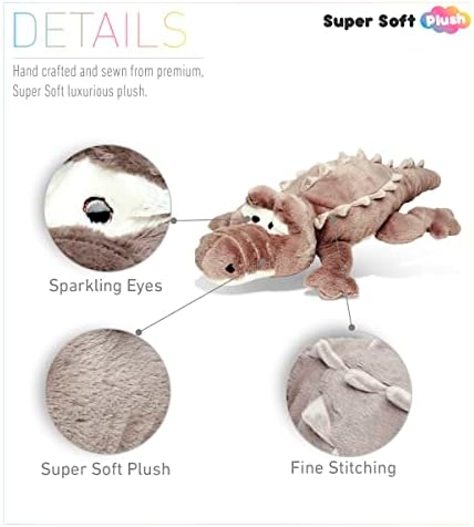 DolliBu Jumbo Alligator Plush Pillow 33 Inch