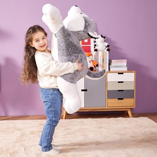 IKASA Giant Husky Plush Toy 30 Inch Big Size Stuffed Animal
