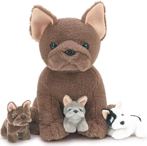 Tezituor French Bulldog Plush Toy with 3 Babies