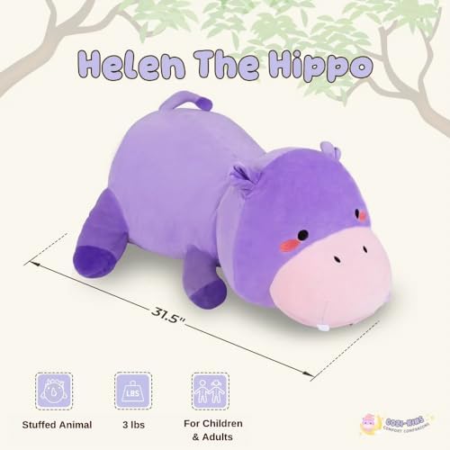 Cozi-Kins Weighted Purple Hippo Stuffed Animal - 35 Lbs