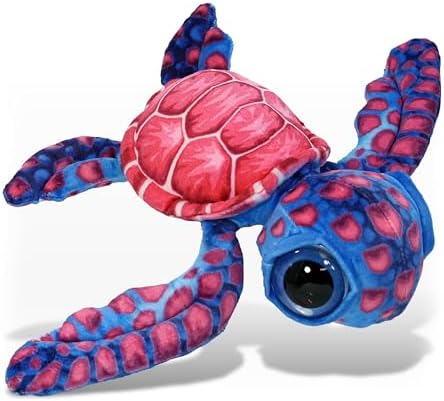 DolliBu Pink Sea Turtle Plush Stuffed Animal 10 Inches