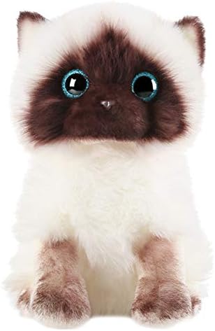 Cuddly Siamese Cat Plush Pillow Toy 8 Inch