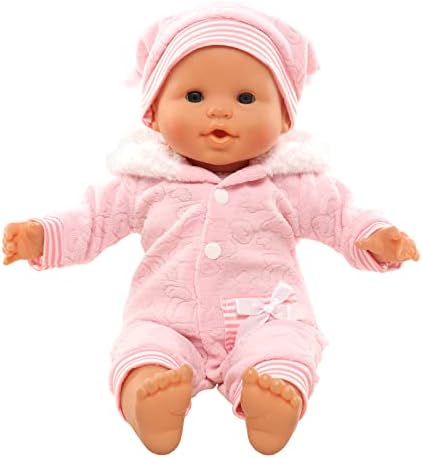 Miunana Baby Doll Clothes 14-16 Inch Hooded Jumpsuit with Cap