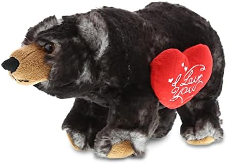 DolliBu Personalized Valentine Wild Black Bear Plush Toy