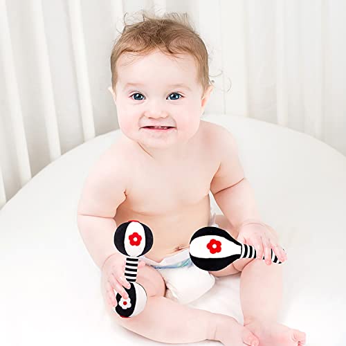 SHXERO 2 Pcs Baby Rattles for 0-6 Months