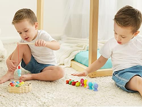 Montessori Magnetic Wooden Fishing Game for Toddlers