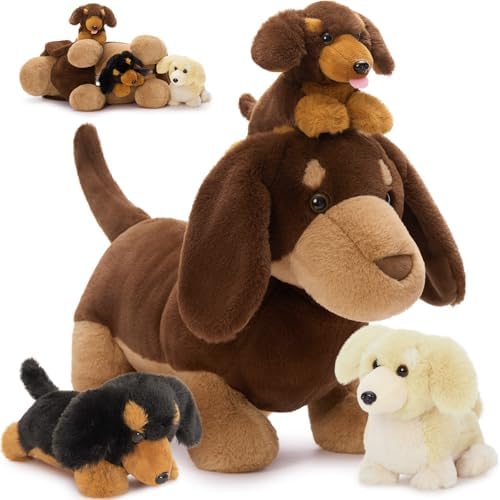 Muiteiur 18 Dachshund Plush Set 4-Pack Cuddly Dog Toys