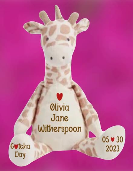 Personalized Plush Giraffe for Adoption Celebration